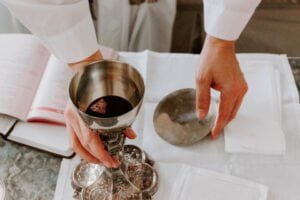 full-time Vicar communion cup with pastor